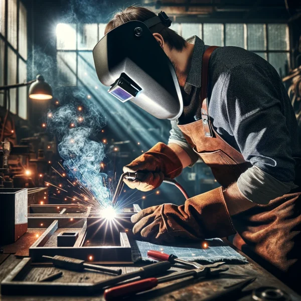 a man welding